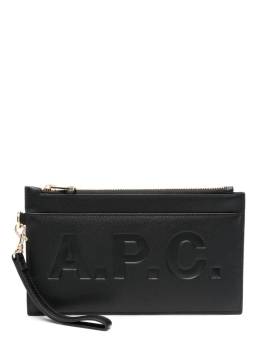 A.P.C. Clutch aus Faux-Leder mit Logo-Prägung - Schwarz von A.P.C.