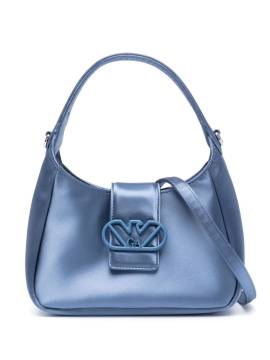 Emporio Armani Handtasche aus Satin mit Logo-Schild - Blau von Emporio Armani