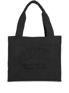 GANNI Shopper mit Logo-Stickerei - Schwarz von GANNI