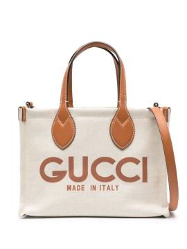 Gucci Mini Shopper mit Logo-Print - Nude von Gucci