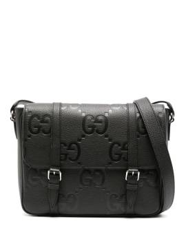 Gucci medium Jumbo GG leather messenger bag - Schwarz von Gucci