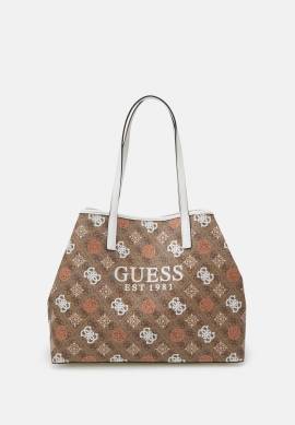 Guess Handtasche VIKKY II LARGE TOTE Latte Logo Multi von Guess