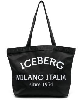 Iceberg Shopper mit Logo-Print - Schwarz von Iceberg
