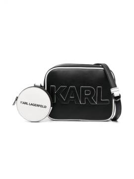 Karl Lagerfeld Kids Schultertasche mit Patch - Schwarz von Karl Lagerfeld Kids
