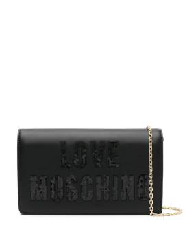 Love Moschino Schultertasche mit Logo-Applikation - Schwarz von Love Moschino