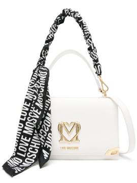Love Moschino Umhängetasche mit Logo-Schild - Weiß von Love Moschino