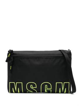 MSGM Schultertasche mit Logo-Stickerei - Schwarz von MSGM