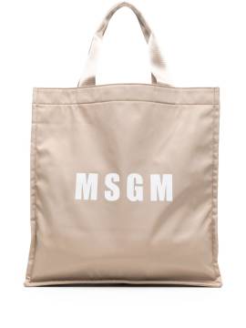 MSGM Shopper mit Logo-Print - Nude von MSGM