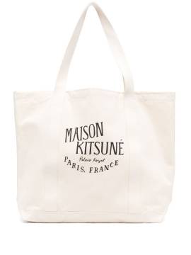 Maison Kitsuné Shopper aus Canvas mit Logo-Print - Nude von Maison Kitsuné