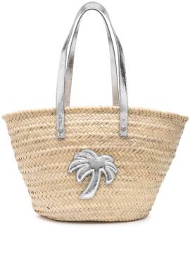 Palm Angels Strandtasche mit Logo-Applikation - Silber von Palm Angels