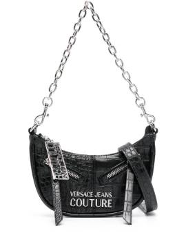 Versace Jeans Couture Schultertasche mit Kroko-Effekt - Schwarz von Versace