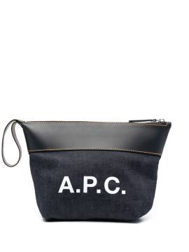 A.P.C. Clutch mit Logo-Print - Blau von A.P.C.