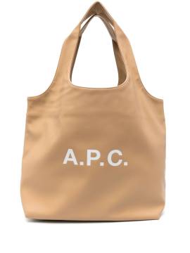 A.P.C. Handtasche mit Logo-Print - Braun von A.P.C.