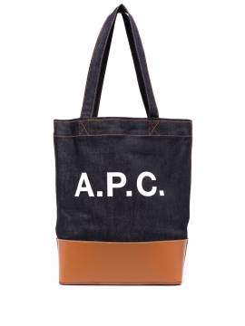 A.P.C. Shopper mit Logo-Print - Blau von A.P.C.