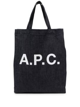 A.P.C. Shopper mit Logo-Print - Blau von A.P.C.