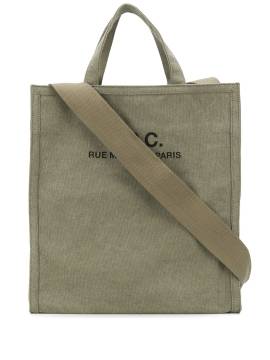 A.P.C. Shopper mit Logo-Print - Grün von A.P.C.