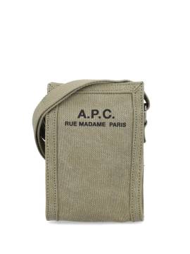 A.P.C. Mini Canvas-Kuriertasche mit Logo-Print - Nude von A.P.C.