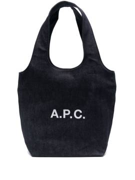 A.P.C. Handtasche mit Logo-Print - Blau von A.P.C.