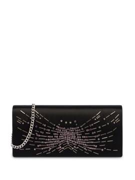 Alberta Ferretti Clutch aus Satin mit Kristallen - Schwarz von Alberta Ferretti