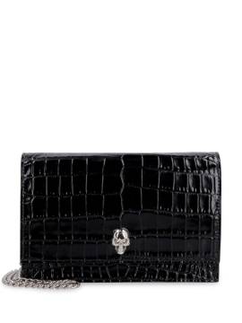 Alexander McQueen Clutch mit Totenkopf-Applikation - Schwarz von Alexander McQueen