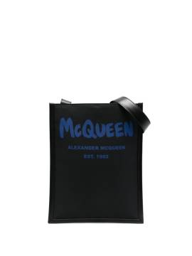 Alexander McQueen Kuriertasche mit Logo-Print - Schwarz von Alexander McQueen