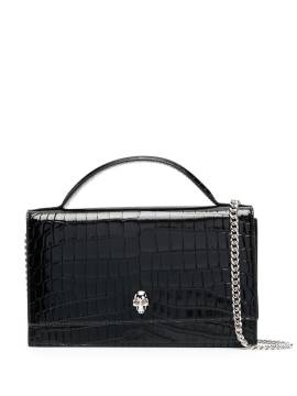 Alexander McQueen Schultertasche mit Kroko-Optik - Schwarz von Alexander McQueen