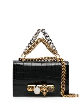 Alexander McQueen Schultertasche mit Krokomuster - Schwarz von Alexander McQueen