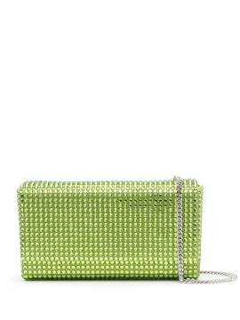 Amina Muaddi Superamina Paloma Clutch mit Kristallen - Grün von Amina Muaddi