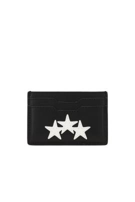 Amiri Three Star Leather Card Holder in Schwarz - Black. Size all. von Amiri