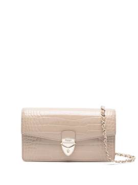 Aspinal Of London Clutch mit Logo - Nude von Aspinal Of London