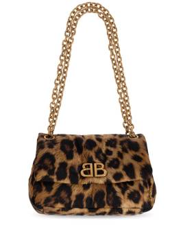 Balenciaga Monaco Schultertasche mit Leoparden-Print - Braun von Balenciaga