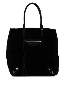 Balenciaga Pre-Owned 2010-2024 Papier A5 Tote Bag aus Shearling - Schwarz von Balenciaga