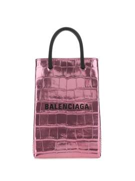 Balenciaga Tasche mit Kroko-Effekt - Rosa von Balenciaga