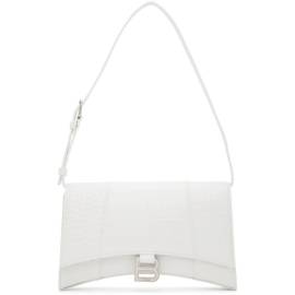 Balenciaga White Croc Slim Hourglass Sling Bag von Balenciaga