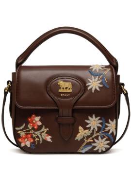 Bally Mini Alpine Tote Bag mit Blumenstickerei - Braun von Bally