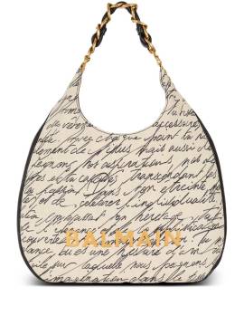 Balmain 1945 große Soft Hobo Schultertasche - Weiß von Balmain