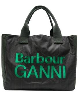 Barbour x Ganni gewachste Tote Bag - Grün von Barbour