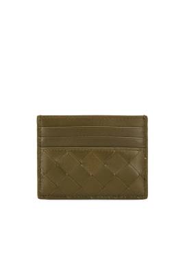 Bottega Veneta KARTENETUI INTRECCIATO CARD in Olive Oil & Gold - Brown. Size all. von Bottega Veneta