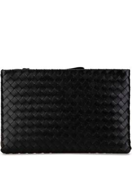 Bottega Veneta Pre-Owned 2012-2023 große Clutch aus Intrecciato-Leder - Schwarz von Bottega Veneta