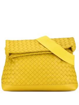 Bottega Veneta Pre-Owned 2012-2024 Intrecciato Fold Over Umhängetasche aus Nappaleder - Gelb von Bottega Veneta