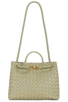 Bottega Veneta TASCHEN MEDIUM ANDIAMO in Travertine & Muse Brass - Sage. Size all. von Bottega Veneta