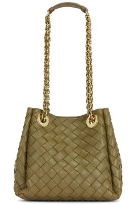 Bottega Veneta TASCHEN SMALL PARACHUTE in Algae & Muse Brass - Olive. Size all. von Bottega Veneta