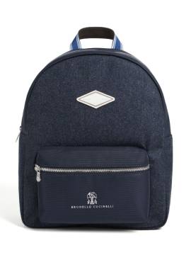 Brunello Cucinelli Kids Rucksack mit Logo-Print - Blau von Brunello Cucinelli Kids