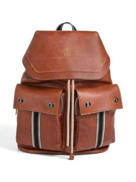 Brunello Cucinelli Kids Rucksack mit Logo-Print - Braun von Brunello Cucinelli Kids