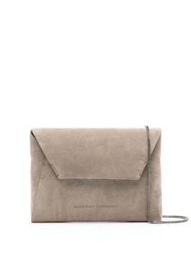 Brunello Cucinelli Clutch aus Wildleder - Grau von Brunello Cucinelli