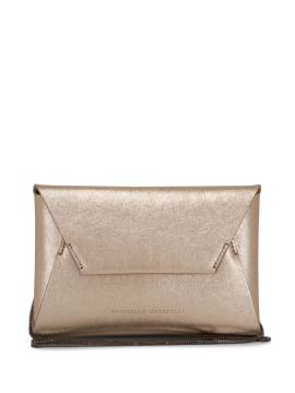 Brunello Cucinelli Clutch im Metallic-Look - Gold von Brunello Cucinelli