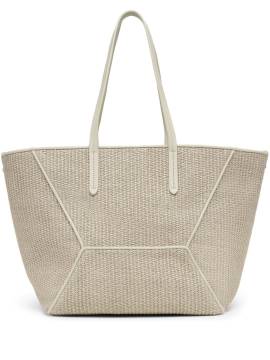 Brunello Cucinelli Techno BC Duo Tote Bag aus Raffiabast - Nude von Brunello Cucinelli