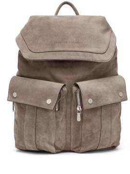 Brunello Cucinelli Rucksack mit Logo-Prägung - Grau von Brunello Cucinelli