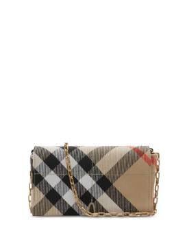 Burberry Mini-Tasche mit Karomuster - Nude von Burberry