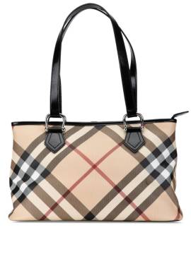 Burberry Pre-Owned 2000-2017 beschichtete Canvas-Tote Bag mit Supernova Check - Braun von Burberry